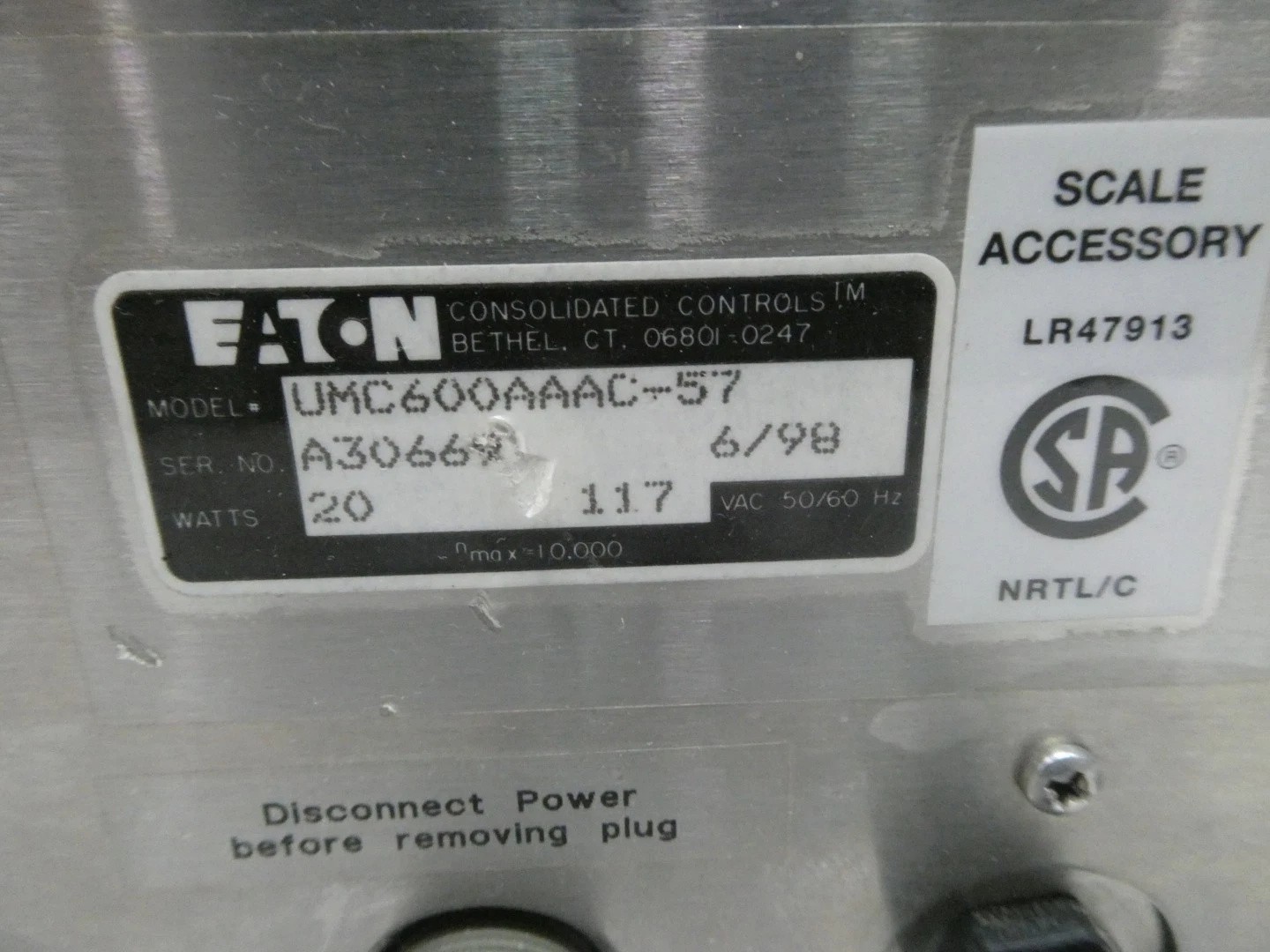 Eaton UMC600AAAC-57 数字重量指示器